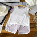 Kids' eucosy cool & comfortable tank top set - summer lightweight sleeveless shorts for boys & girls - baby sleepwear