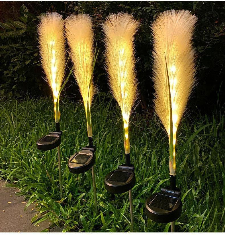 LED solar fiber optic reed floor plug light, outdoor simulated reed landscape garden decorative light Pu Wei lighting light