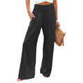 cross-border women's fashion casual loose solid color high-waisted trousers