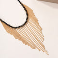 Tassel necklace wholesale european and american cross-border e-commerce foreign trade jewelry personalized exaggerated pendant niche rice bead clavicle chain for women