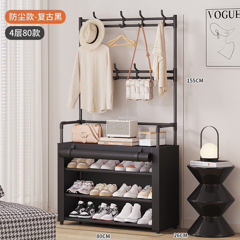 Shoe rack, multi-layer household entrance, dustproof, simple shelf, indoor storage, dormitory shoe cabinet against the wall