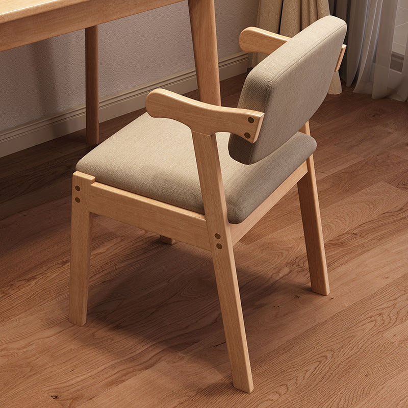 Solid wood dining chair for home desk chair oak study chair backrest stool modern casual restaurant ins style z-shaped chair