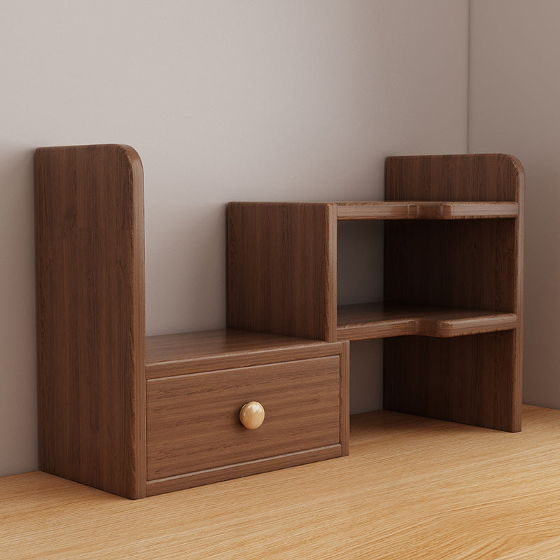 Solid wood core desktop bookshelf dormitory desktop storage office station storage simple corner multi-layer telescopic bookcase