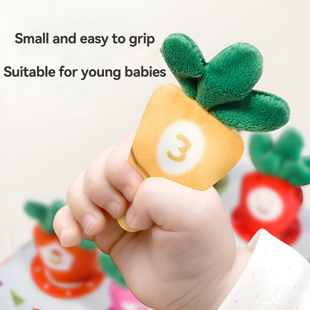 baby's tear-proof tissue box, paper pull-out, radish toy, two-in-one infant early education and soothing toy