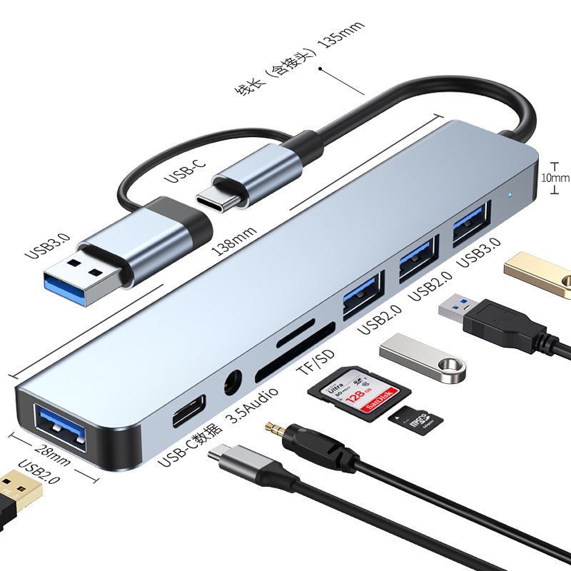 1-to-4 usb 3.0 splitter hub, 7-in-1 multi-interface type-c hub for laptops