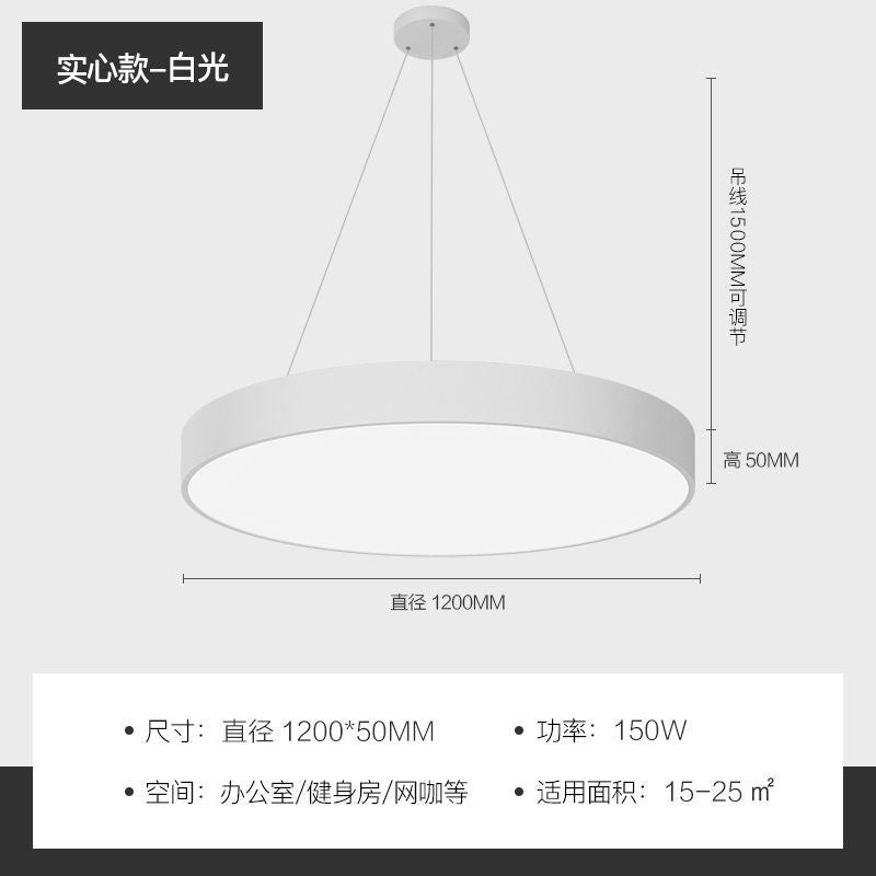 Round led pendant light - ideal for shopping malls, supermarkets, gyms, offices, and industrial spaces - hollow round design
