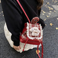 Autumnew arrivalcute backpack girl bearplaideasiest for match backpack large capacity student class work clothing bag trendy