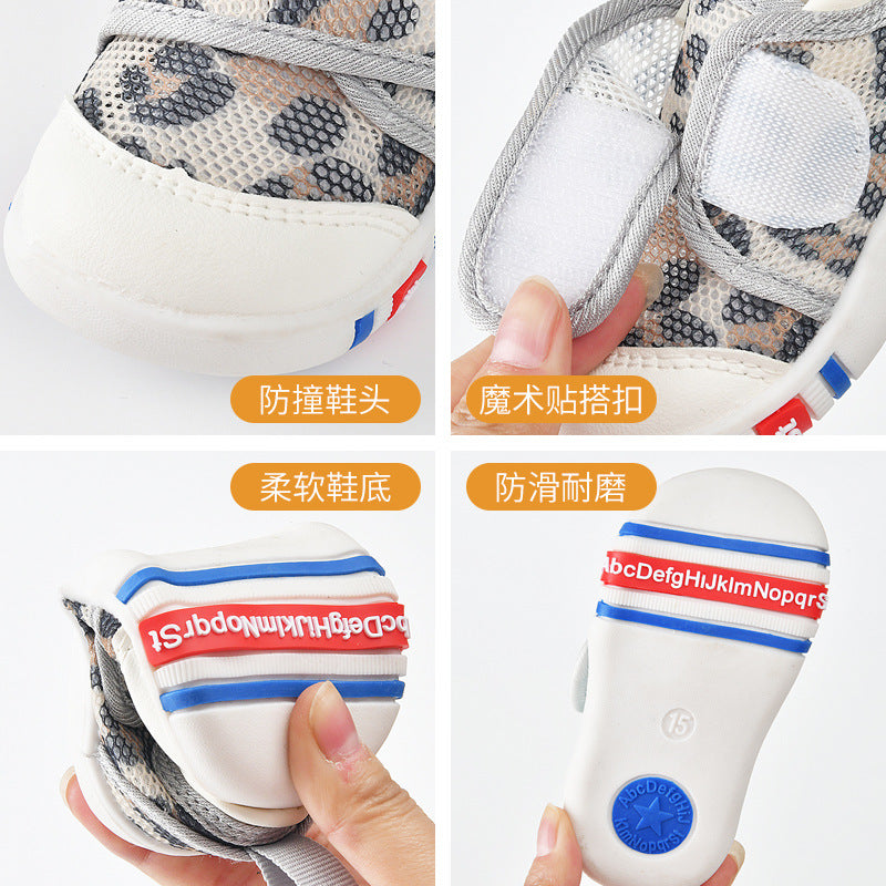 Baby sandals for boys, summer first walker shoes, 0-1-2 years old infant anti-slip soft sole mesh shoes for babies and toddlers, baby girl shoes