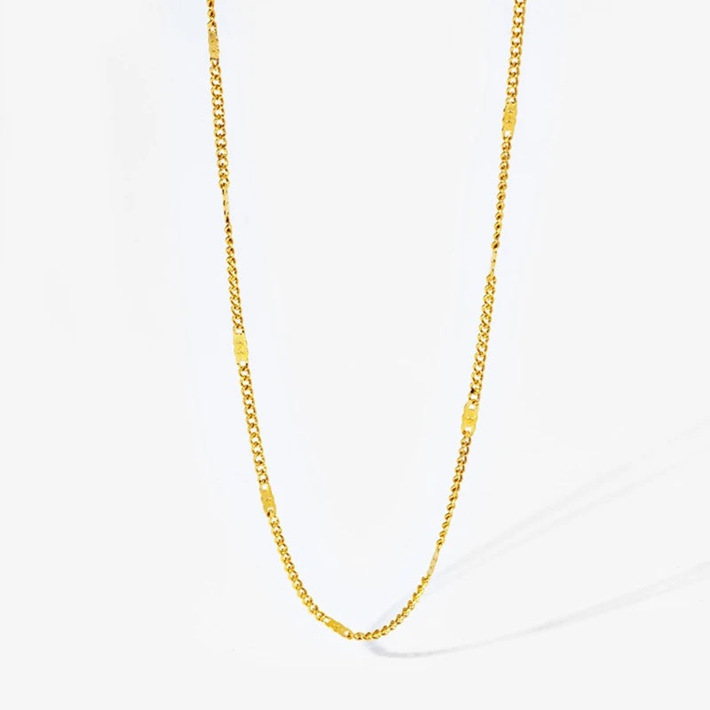 hot-selling jewelry casualniche style gold sequin necklace ins style accessible luxurysense of design single chain neck accessory