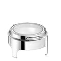 Stainless steel round buffet warmer - 6l with see-through glass lid - commercial grade soup warmer for hotels and restaurants