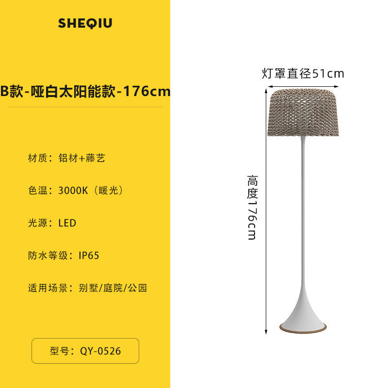 Outdoor waterproof floor lamp villa courtyard light terrace balcony light outdoor hand-woven lawn lamp bedroom table lamp