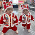 Infant and toddler autumn/winter outerwear, baby winter clothing, thickened onesies, thickened cotton-padded clothes, newborn baby swaddle suits