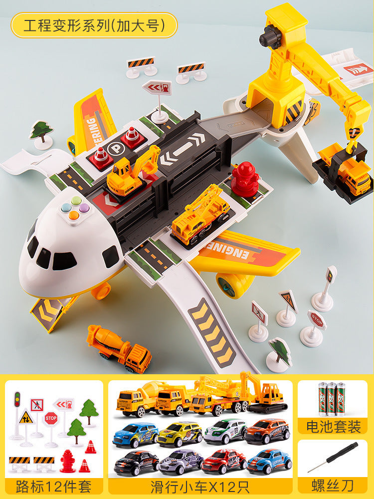 Big airplane children's toy track boy baby puzzle deformation car model birthday 6 gifts 2 three 3 years old 4