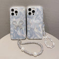 Feather yarn silver is suitable for apple 16pro bow chain mobile phone case iphone14/13 laser hard pc protective case
