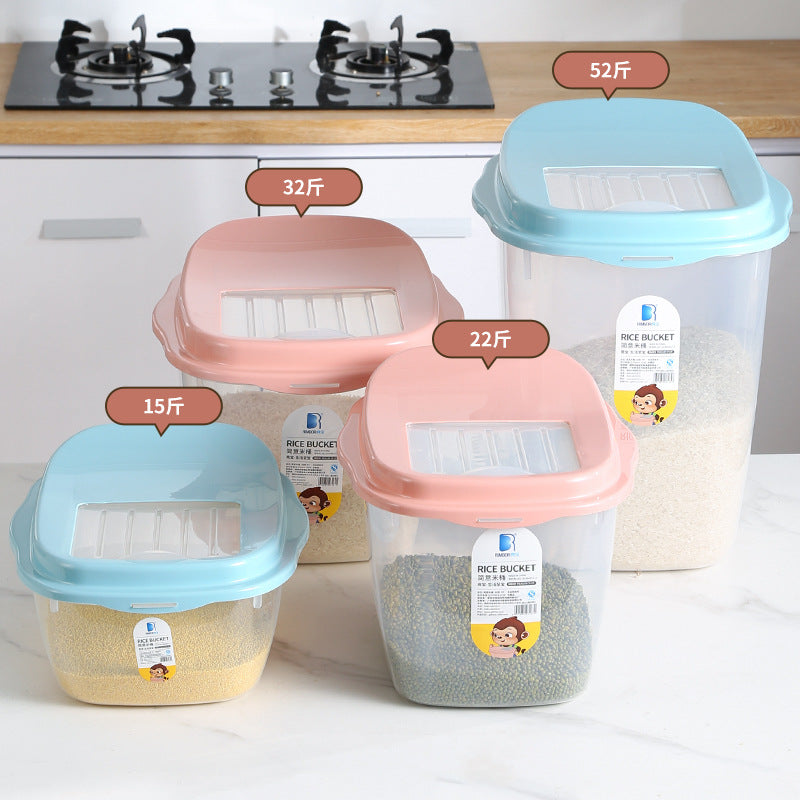 Large-capacity rice storage box Household sealed rice bucket Insect-proof and moisture-proof sealed flour storage Grain storage box wholesale