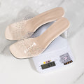 Fish mouth high heel slippers transparent rhinestone half slippers 2026 summer new crystal heel high heels women's sandals