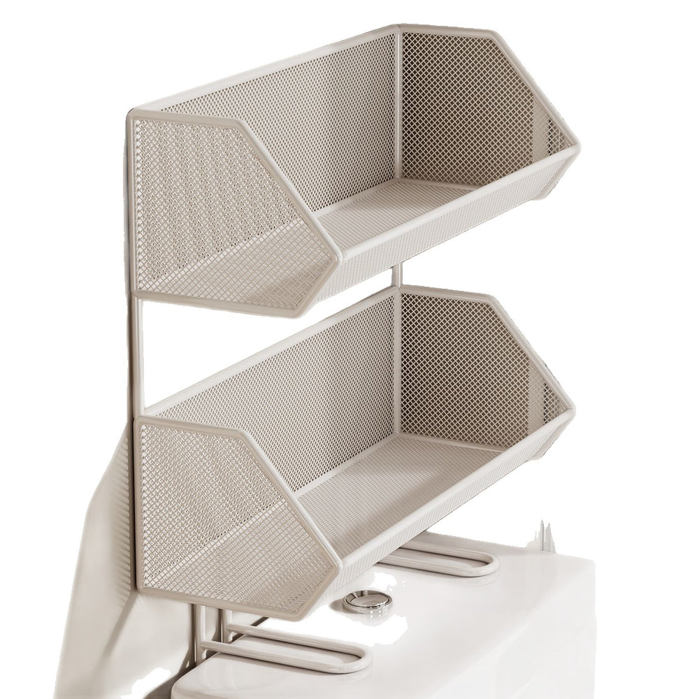 Over-the-toilet storage shelf - bathroom organizer rack - multifunctional toilet & washroom accessory storage solution