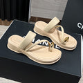 New women's closed-toe slides - summer korean style lazy slip-on fashionable flat sandals