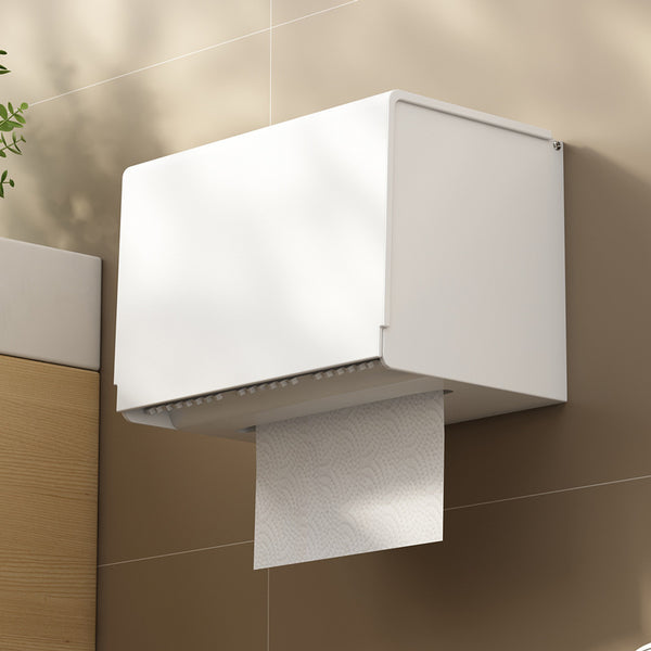 White Toilet Tissue Box No Punching Space Aluminum Paper Roll Paper Carton Toilet Paper Holder Toilet Toilet Paper Shelf