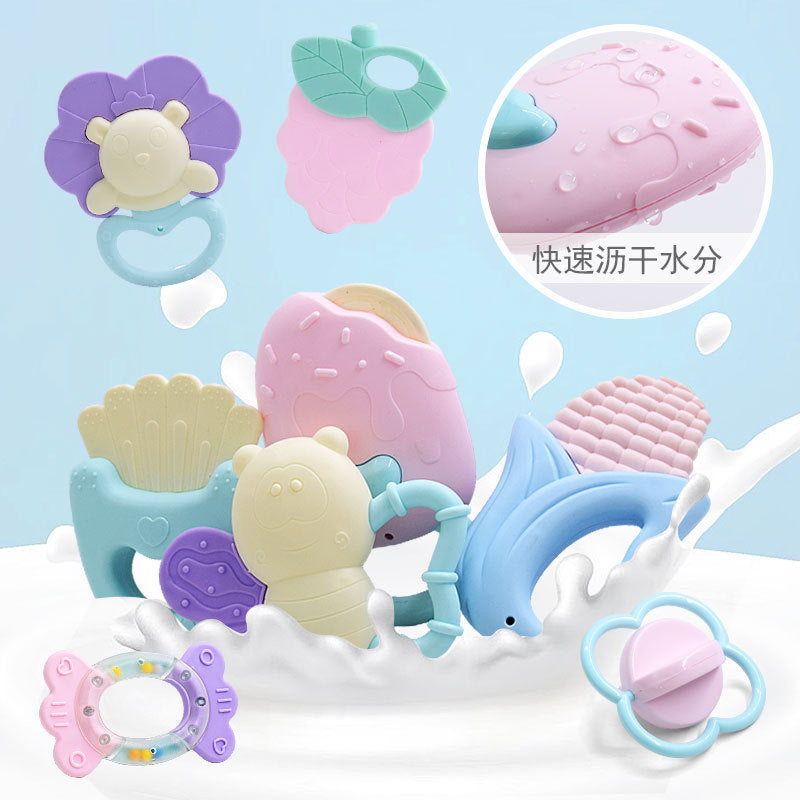 Bulk rattle can be boiled teeth bite baby rattle hand ring ball bulk bed hanging bell baby toy accessories