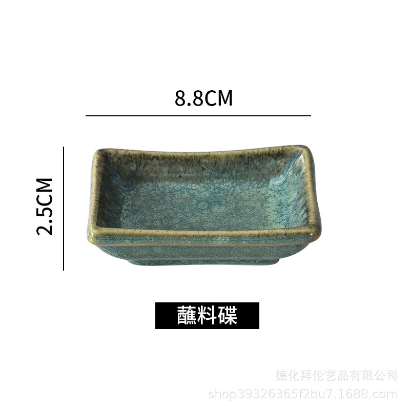 Japanese creative kiln-turned tableware ceramic suit restaurant for home model room stylish ceramic plate for one person to eat