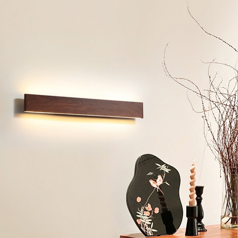 Walnut color wall lamp, new retro style living room background wall wall wall lamp, atmosphere, bed and breakfast bedroom bedside eye protection lamp