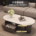 Cream style oval slate coffee table casual living room accessible luxuryfor homemodern combination new arrival small apartment coffee table