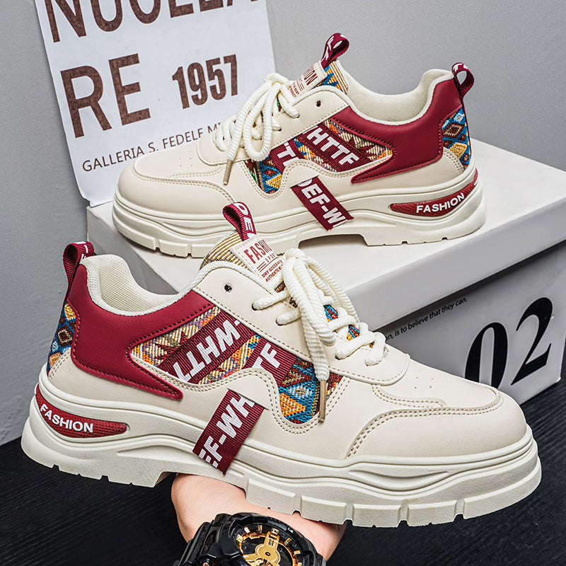 Men's athletic shoes - spring new arrivals: trendy, versatile, height-increasing, non-slip, thick-soled, wear-resistant, casual sneakers - dad shoes for men