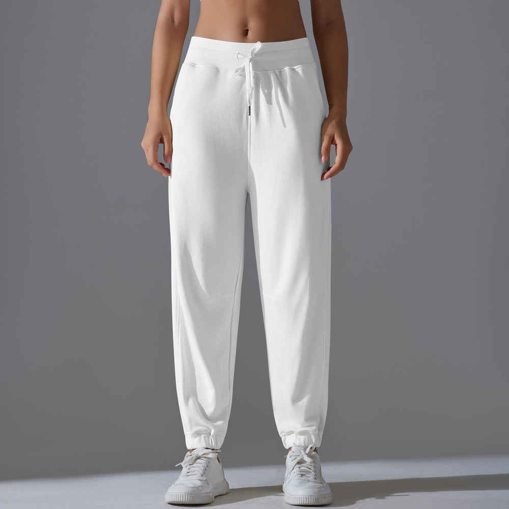 Fashionnew arrival drawstring jogger pants women's casualloose sweatpants yoga fitness running flap pocket pants home sweatpants