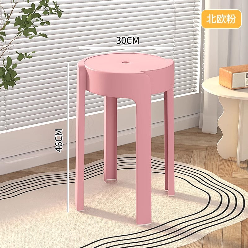 Round stool for home modern casual dining table high stool plastic stackable chair accessible luxury dining chair spare small round stool