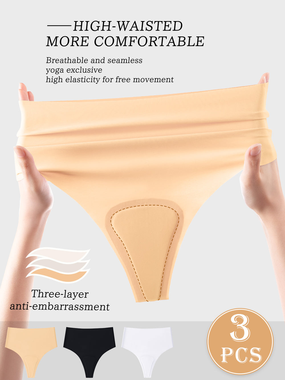 exclusive multi-color combination high waist seamless underwear women's sports yoga ice silk quick-drying anti-embarrassment line underwear