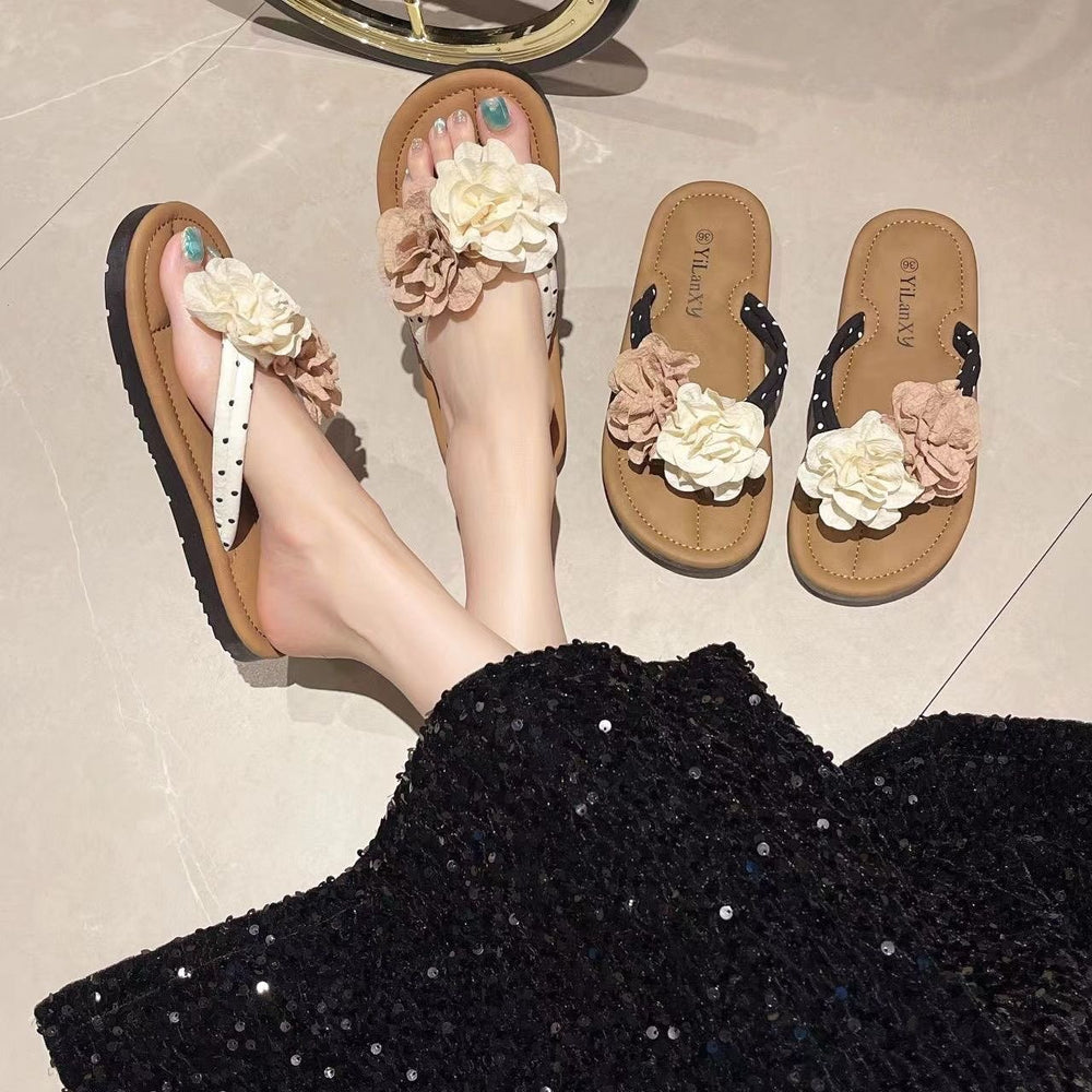 Cartoon cute outerwear flip flops women's summer internet celebrity ins best selling soft beach non-slip women's flip flops