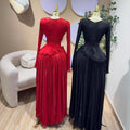 European and american cross-border women's fashion:  summer new arrival - elegant round neck flared sleeve ruffle trim pleated dress
