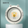 Foldable washbasin - kids & baby face basin - collapsible wall-mounted washbasin - cartoon design for face, butt, and foot washing