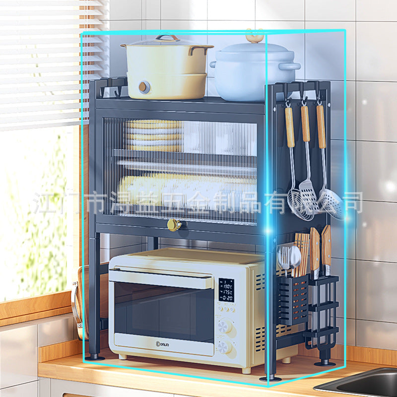 With cabinet door Multifunctional kitchen Microwave oven Shelves Countertop cupboards Oven dishes Drain storage cabinets Lockers