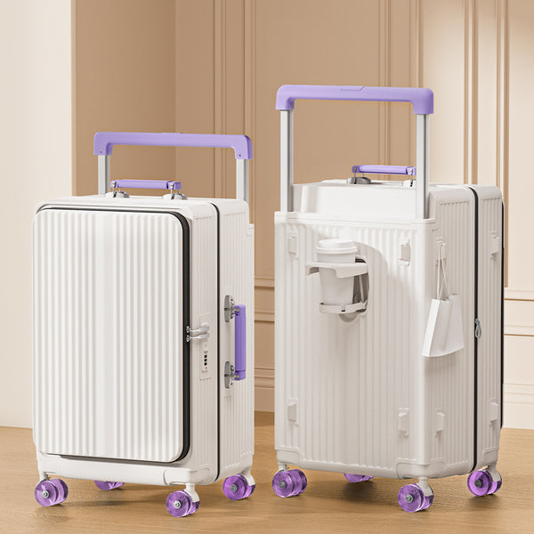 Wide tie rod side open cover full suitcase large capacity 28 inch anti-drop suitcase jelly wheel skating wheel trolley case