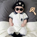 Summernew arrivalk-style baby style polo collar short-sleeved khaki baby boy outwear romper super cute one-piece