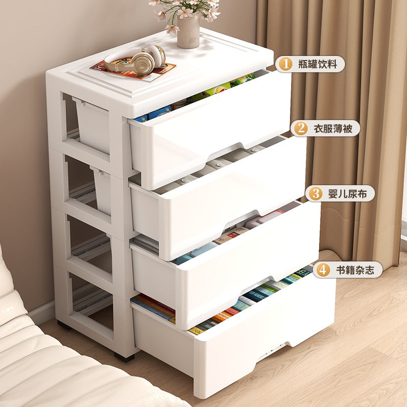 Drawer type underwear, underwear, socks storage box, bedroom clothing multi-layer organizing cabinet against the wall, bedside plastic storage cabinet