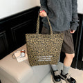 Autumn winter large-capacity leopard print bag for women korean style canvas bag ins shopping basket bag large-capacity tote bag