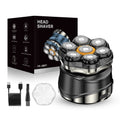 Men's self-haircut shaver - professional magnetic 7-blade head, washable, digital display, fast charging electric razor