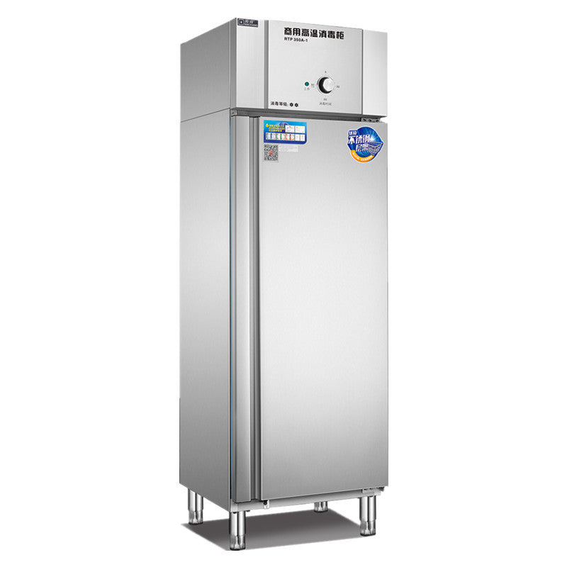 Large double-door vertical dish sterilizer cabinet for school cafeterias, high-capacity stainless steel dishwashing cabinet, food-grade