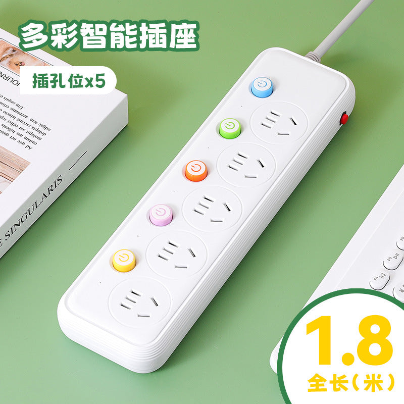 Multi-outlet power strip with individual switches, long cord, usb ports, for home and office use - wired power strip