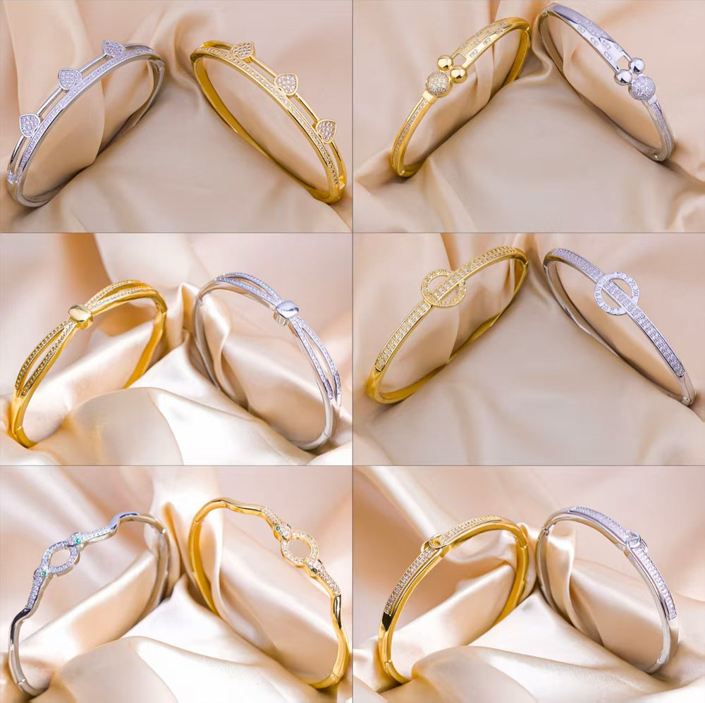 Hand jewelry for women, niche design, hot-selling bracelets, high-end minimalist inlaid versatile elegant bangles, new design jewelry