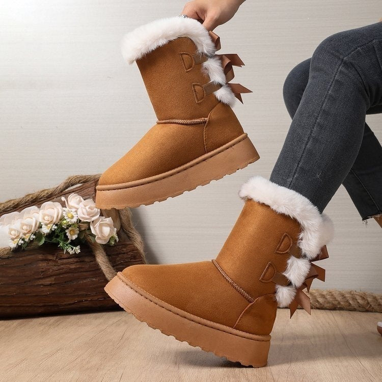 Thick soleheattech snow boots for women winternew arrivalplus sizeplatform shoesfleece-linedthickened fur mouth knee socks cotton shoes