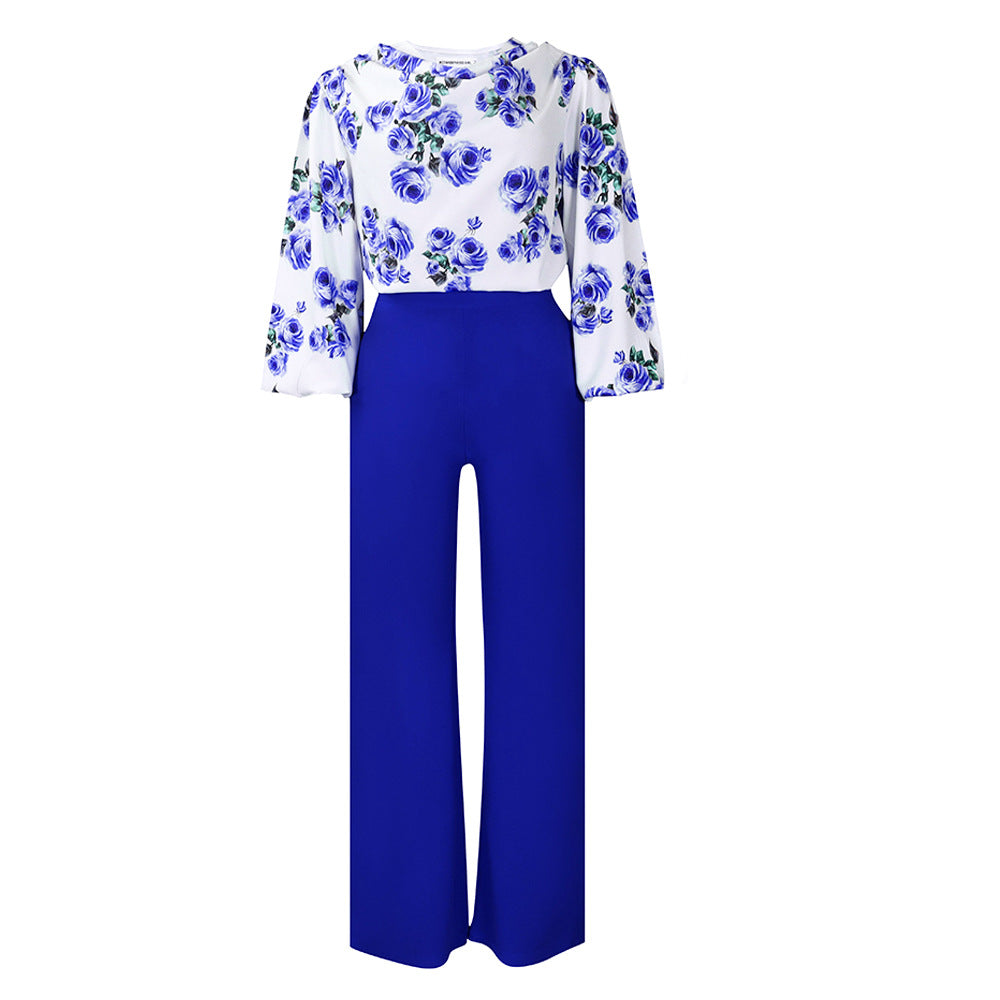 D3235exportplus size women's clothingnew arrivalfashionprinting strappytopsloose pantsoltwo-piece setfashionsuit