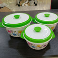 2533 printed plastic shell, inner container, and handle three-piece set insulated lunch box/insulated food container - export quality