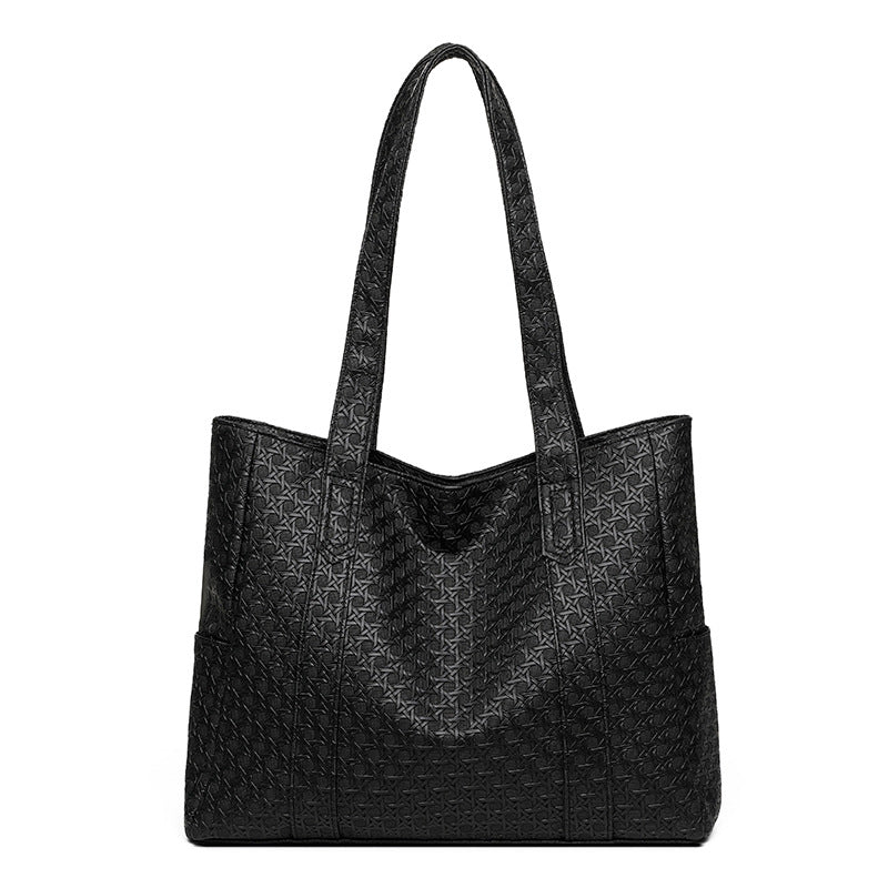 2025 new fashion large capacity women's shoulder bag pu leather tote bag simple versatile crossbody bag - cross-border