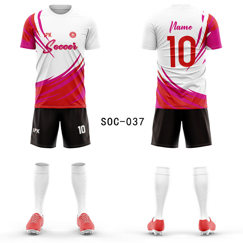 2025 new football jersey set men's football jersey team game jersey short-sleeved sports training jersey customization