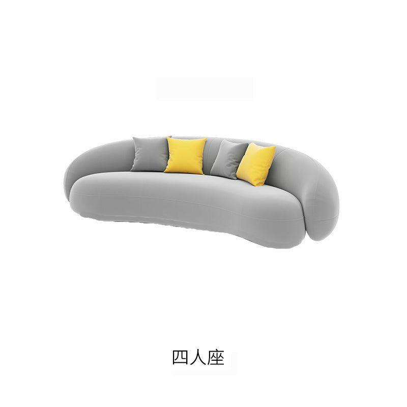 Beauty salon sofa, warm teddy velvet fabric, b&b, small apartment, creative arc-shaped clothing store, popular sofa