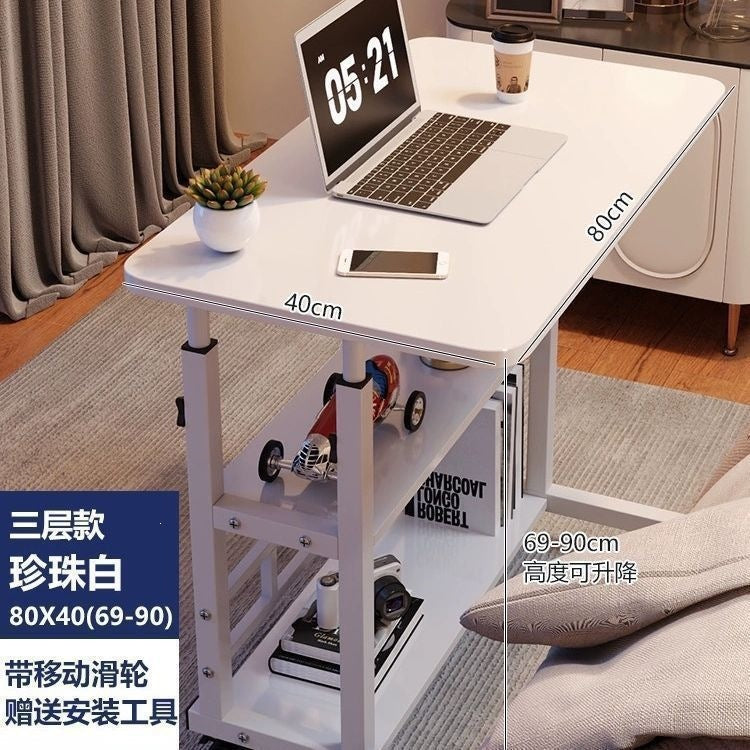 For homelazycasual small table bedroom dormitory simple student desk movable bedside table adjustable computer desk